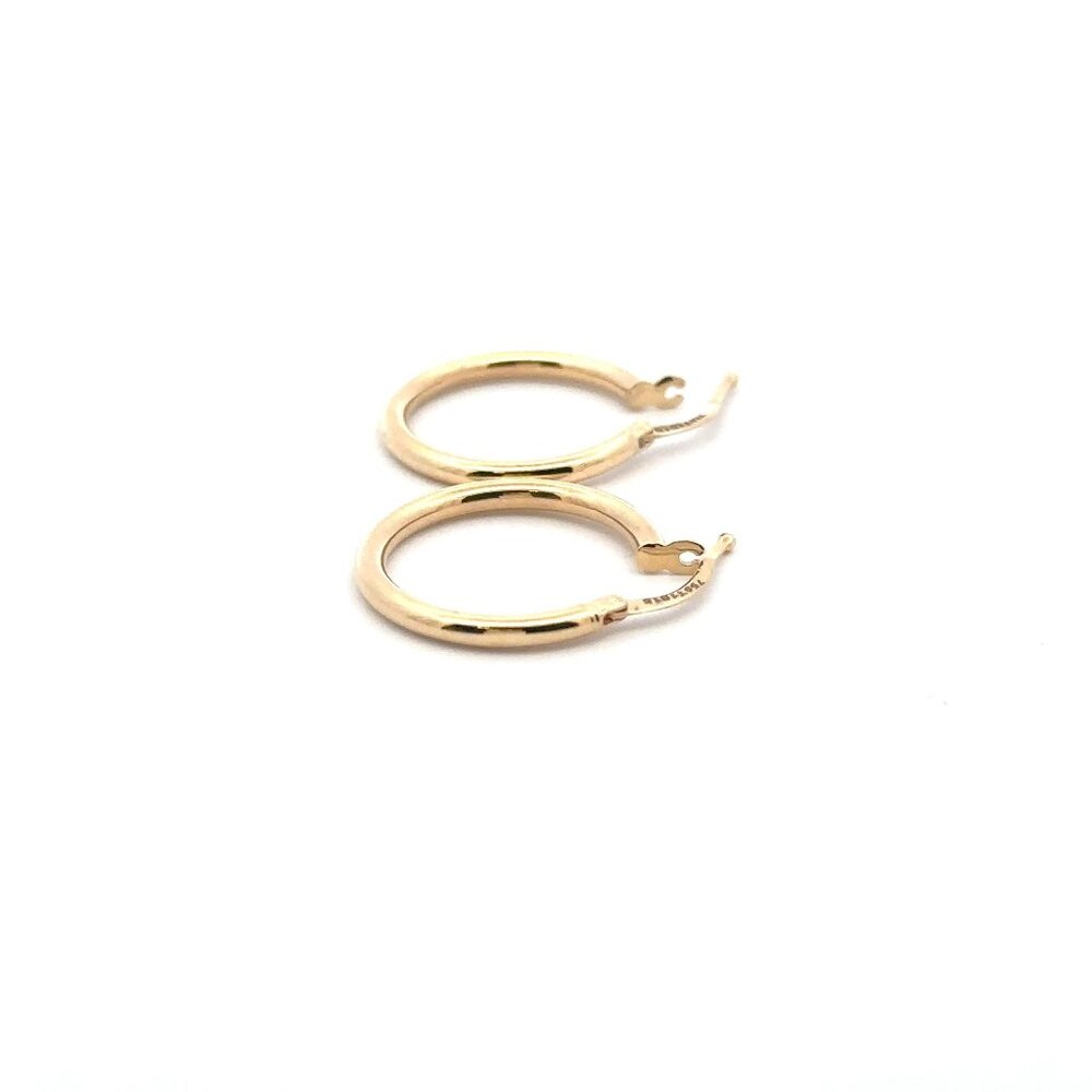 18k Gold Hoops Earrings Small - Picture 3 of 10